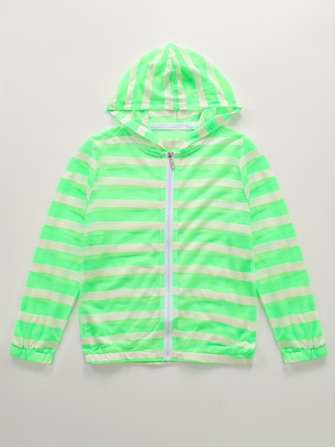 Summer Children's Striped Round Tie Hooded Sunscreen Cardigan