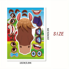 12pcs Elf Horse DIY Stickers for Holiday Party Decorations