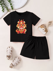 Toddler Kid T-shirt & Pants Cartoon Pattern Cotton Summer Clothing