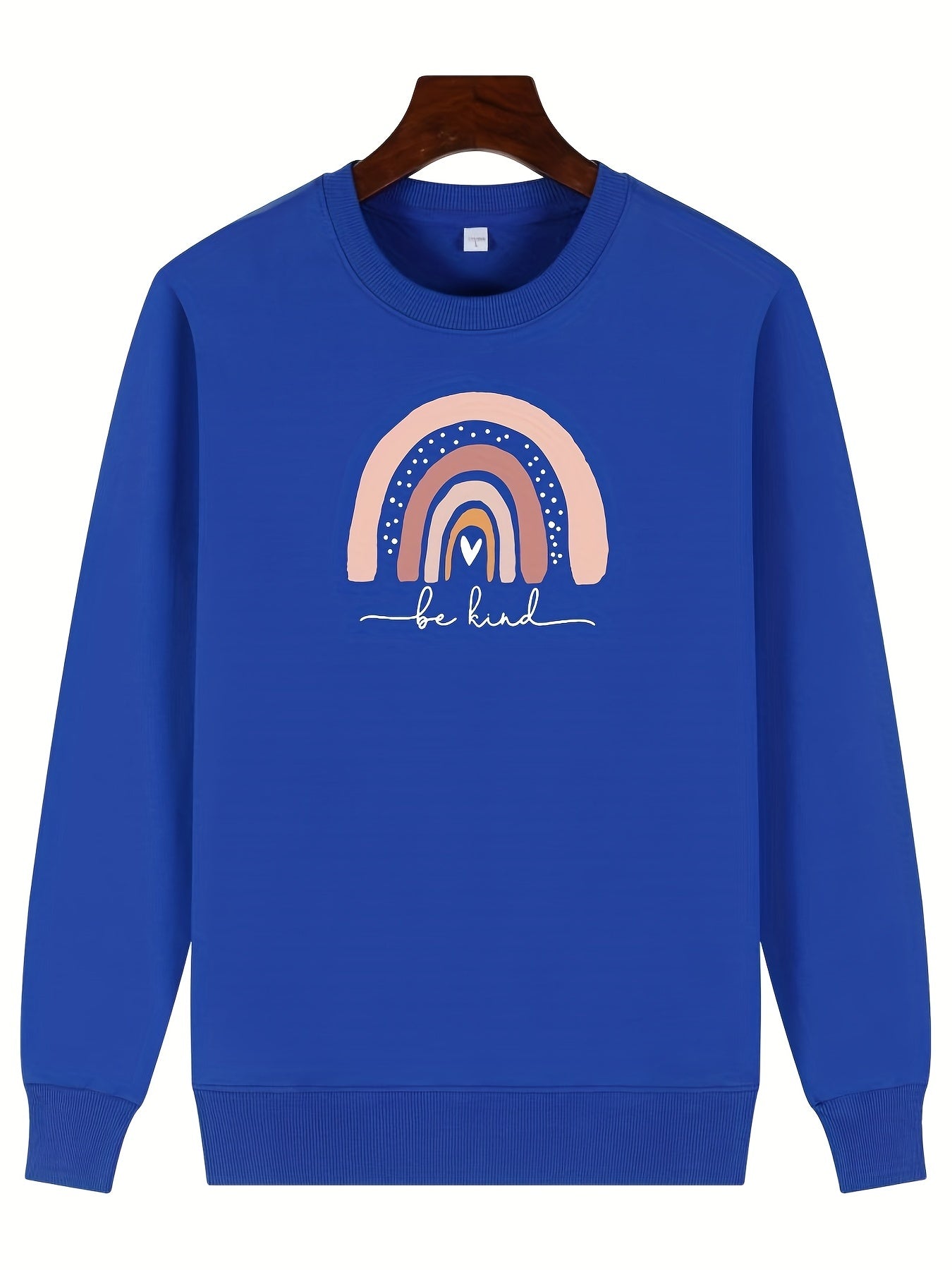 Girls Rainbow Graphic Crew Neck Sweatshirt Top