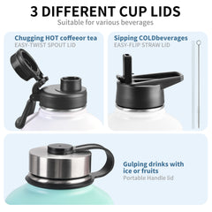 Vacuum Insulated Water Bottle Stainless Steel Leakproof Cup for Camping