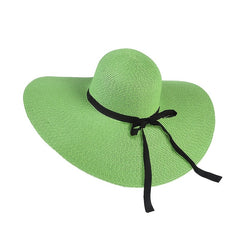 Candy Large Sun Hat Ribbon Bowknot Casual Breathable Straw Hat Women
