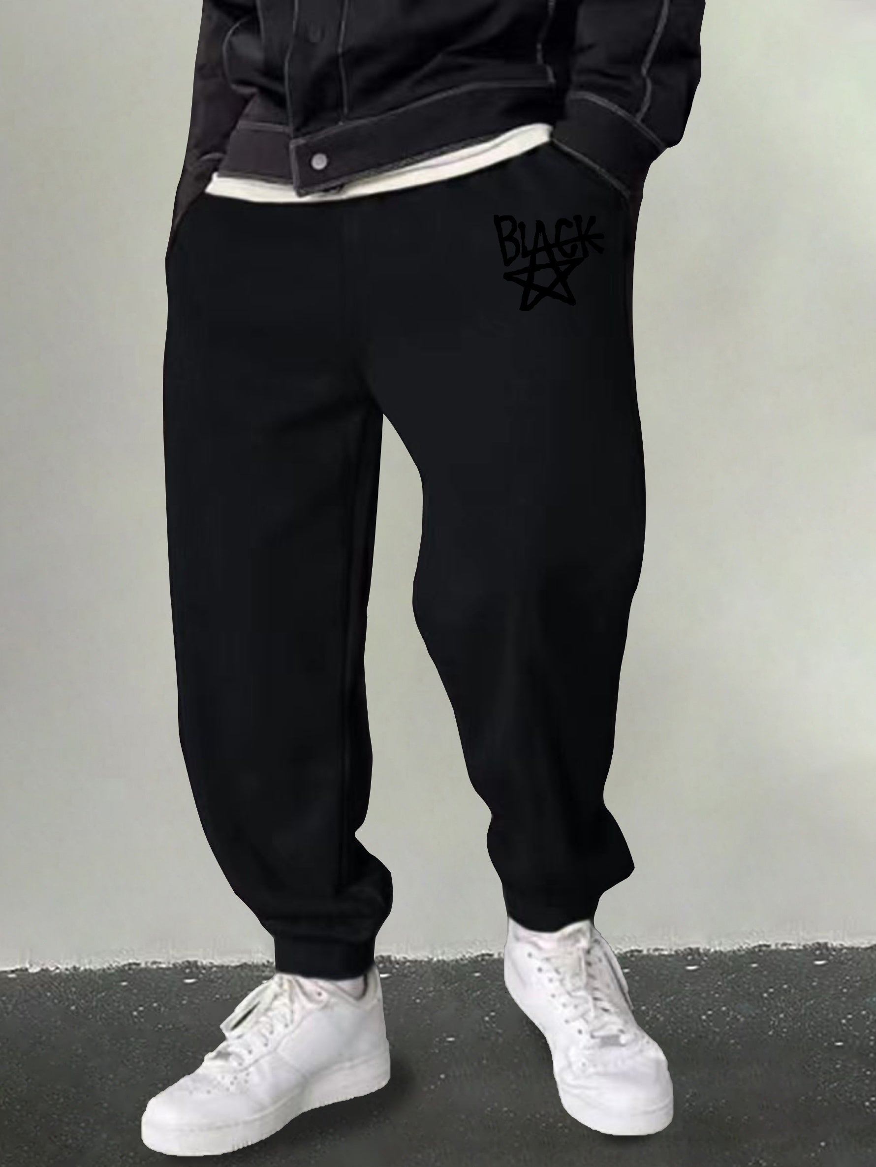 Men's Pentagram Print Joggers Casual Sports Pants