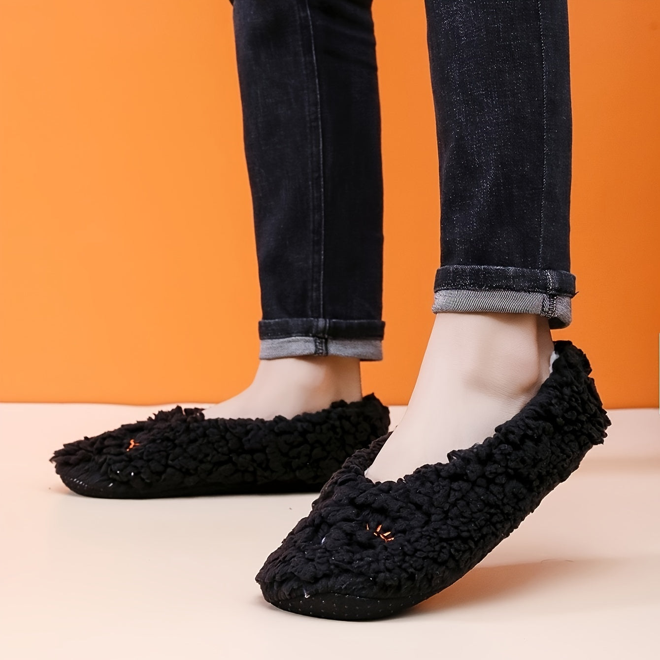 Men's Cartoon Cozy House Slippers Anti-skid Indoor Winter Shoes