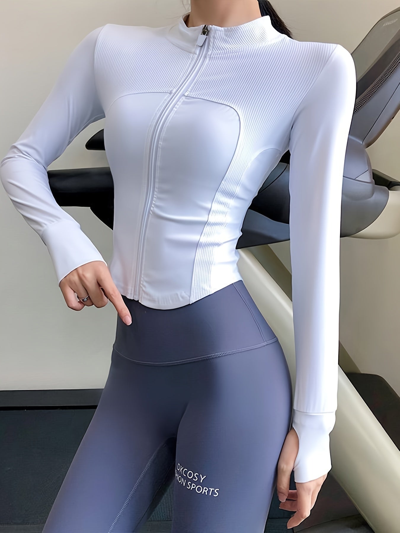 Quick Dry Slimming Yoga Jacket Long Sleeve Breathable Sports Coat