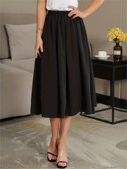 Solid Casual Midi Skirt for Women