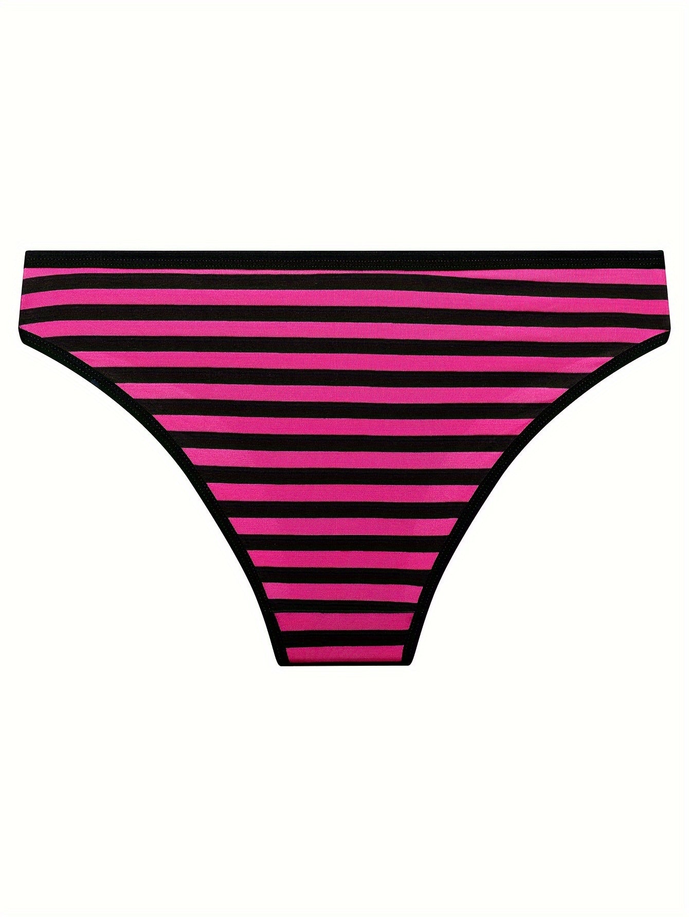 6 Pack Women's Plus Size Panties Set Strip Print Knot Front