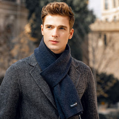 Men's Woolen Scarf Long Warm Winter Soft Pure Skin Friendly Cashmere