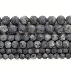 Natural Stone Labradorite Larvikite Moon Round Beads 4-12MM Strand