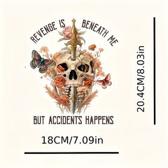 Revenge is Beneath Me Iron On Patch with Floral Accents