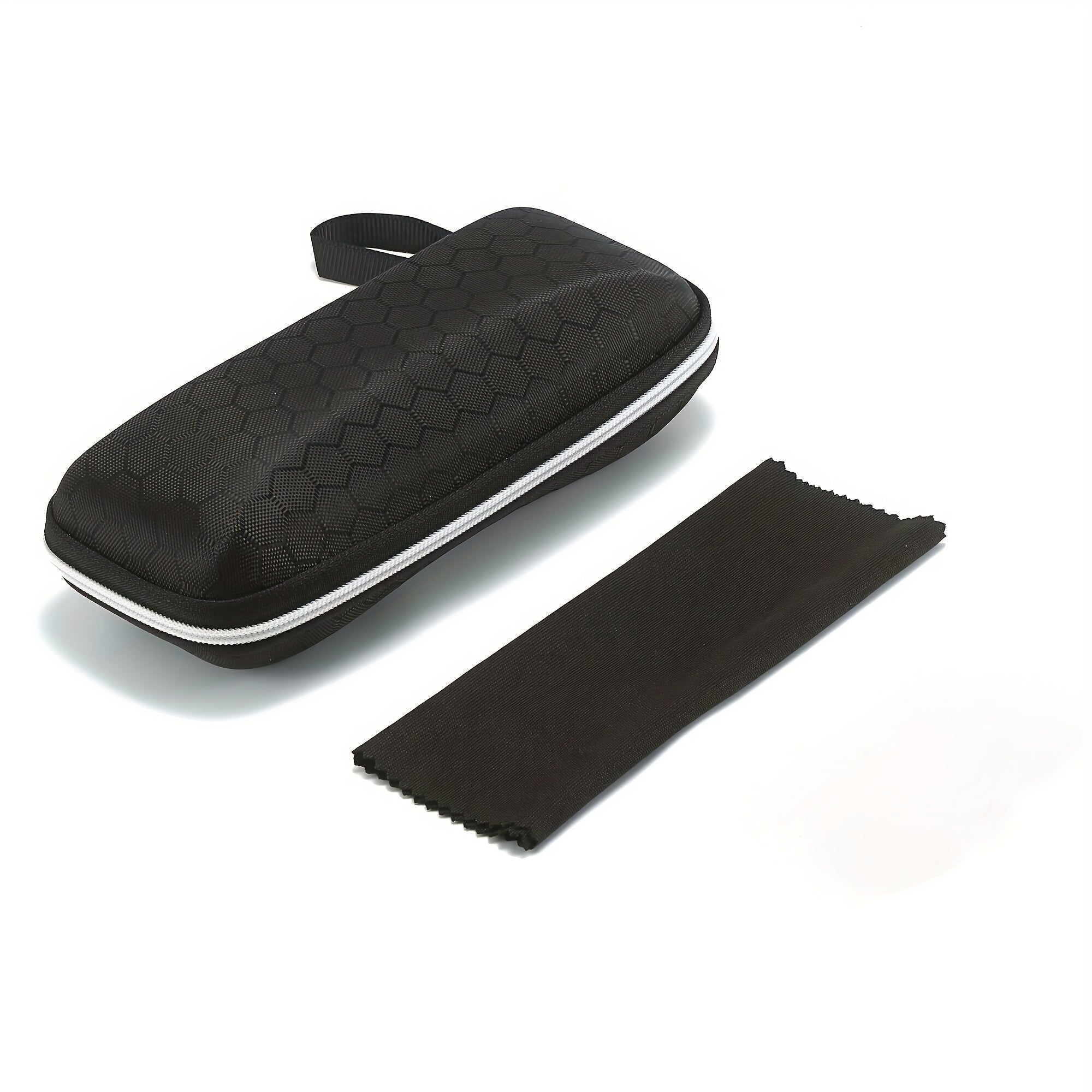 Honeycomb Pattern Glasses Case Hard Eyewear Protector Zipper Storage Box