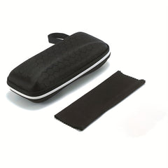 Honeycomb Pattern Glasses Case Hard Eyewear Protector Zipper Storage Box