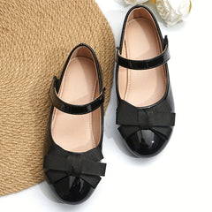 Girls Bowknot Dress Shoes Lightweight Non Slip Flat Sole Shoes