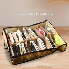 1PC Shoe Storage Bag Under Bed Dustproof Shoes Storage Organizer With Grids