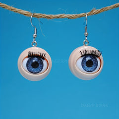Pair of Terrifying Baby Eye Earrings with Blinking Movements