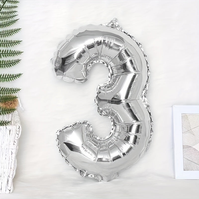 40 inch Silver 0-9 Number Party Balloons Set, Birthday Decoration