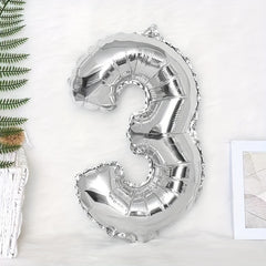 40 inch Silver 0-9 Number Party Balloons Set, Birthday Decoration