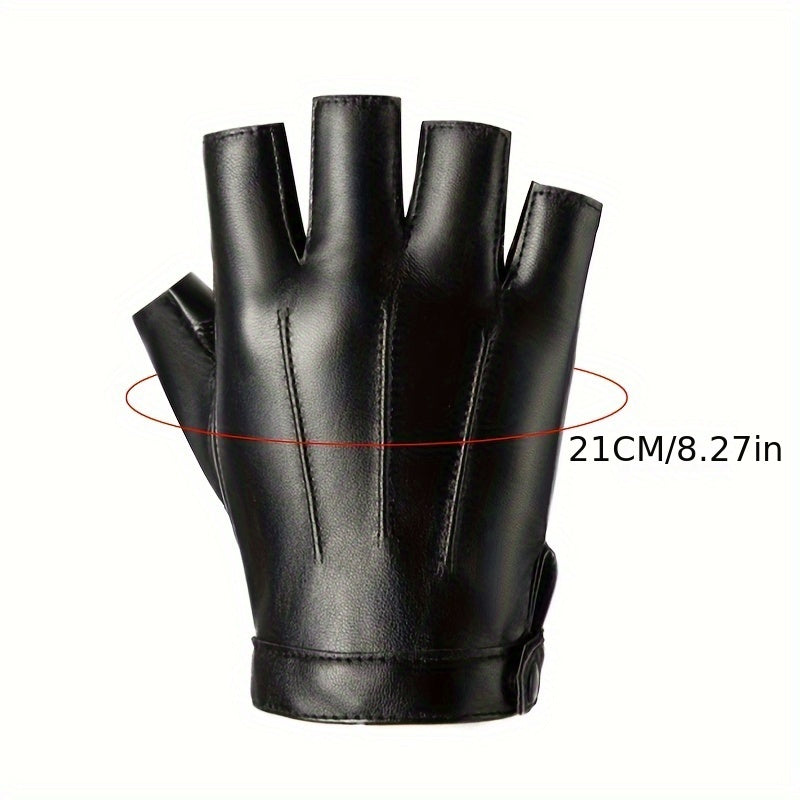 Outdoor PU Leather Half Finger Cycling Gloves Men Women Fishing Fitness Gloves