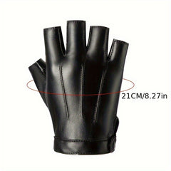 Outdoor PU Leather Half Finger Cycling Gloves Men Women Fishing Fitness Gloves