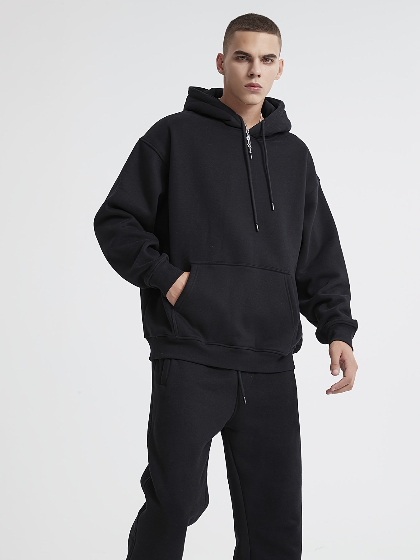 MINIPIGGY Men's Fleece Hooded Sweatshirt Sports Hoodie Plus Size