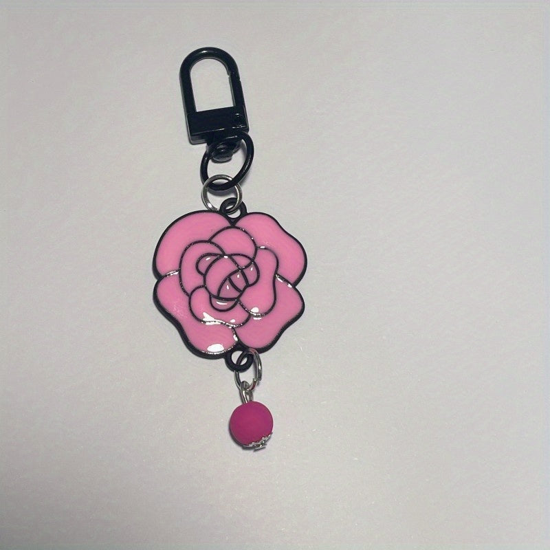 Pink Rose Keychain with Butterfly for Girls
