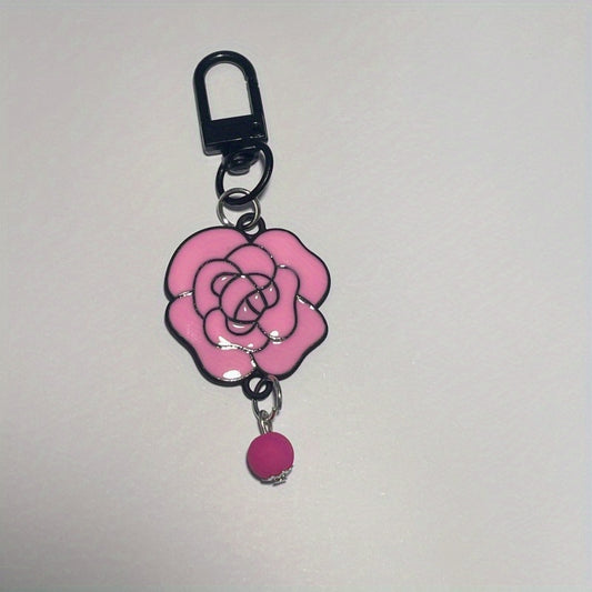 Pink Rose Keychain with Butterfly for Girls