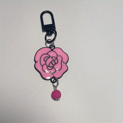 Pink Rose Keychain with Butterfly for Girls