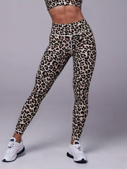 Leopard Print Sports Leggings High Waist Stretch Skinny Running Pants