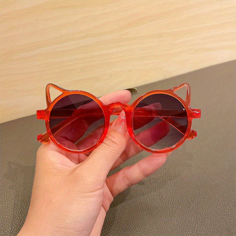 Kids Cat Ear Round Sunglasses UV Resistant