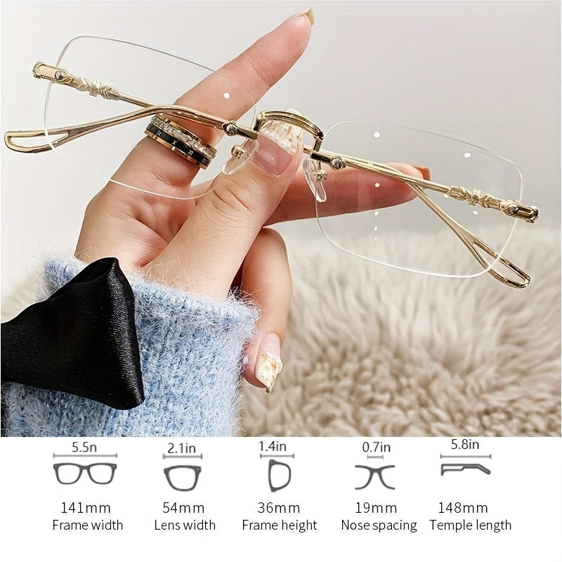 Rimless Metal Sunglasses UV400 for Summer Beach Travel
