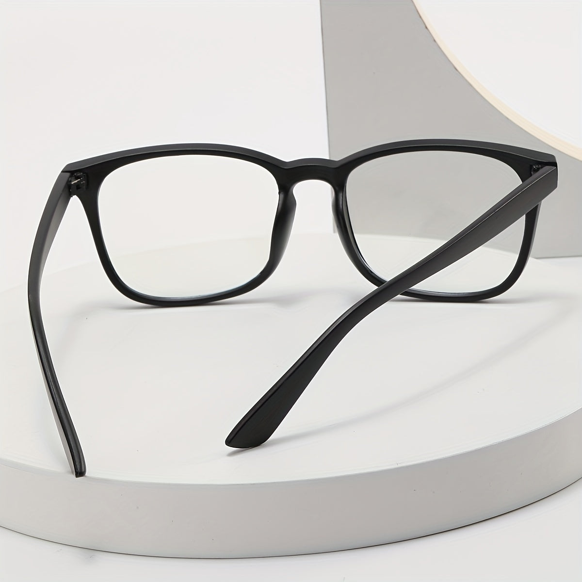 Square Frame Clear Lens Glasses Minimalist Metal Decor Eyewear Mod