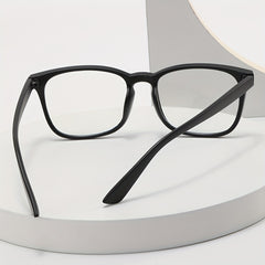Square Frame Clear Lens Glasses Minimalist Metal Decor Eyewear Mod