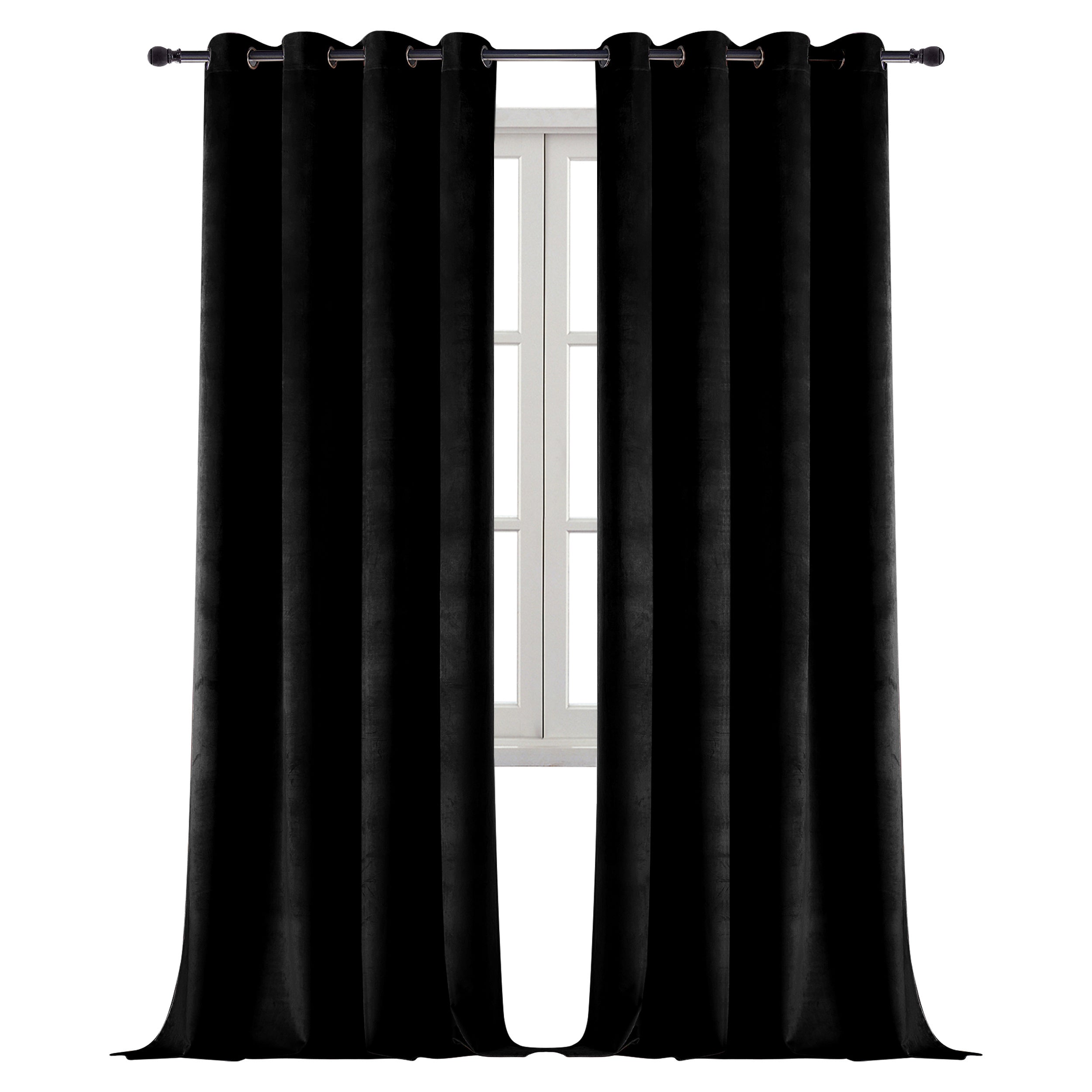 Blackout Velvet Curtains for Bedroom Living Room Soft Grommet Top