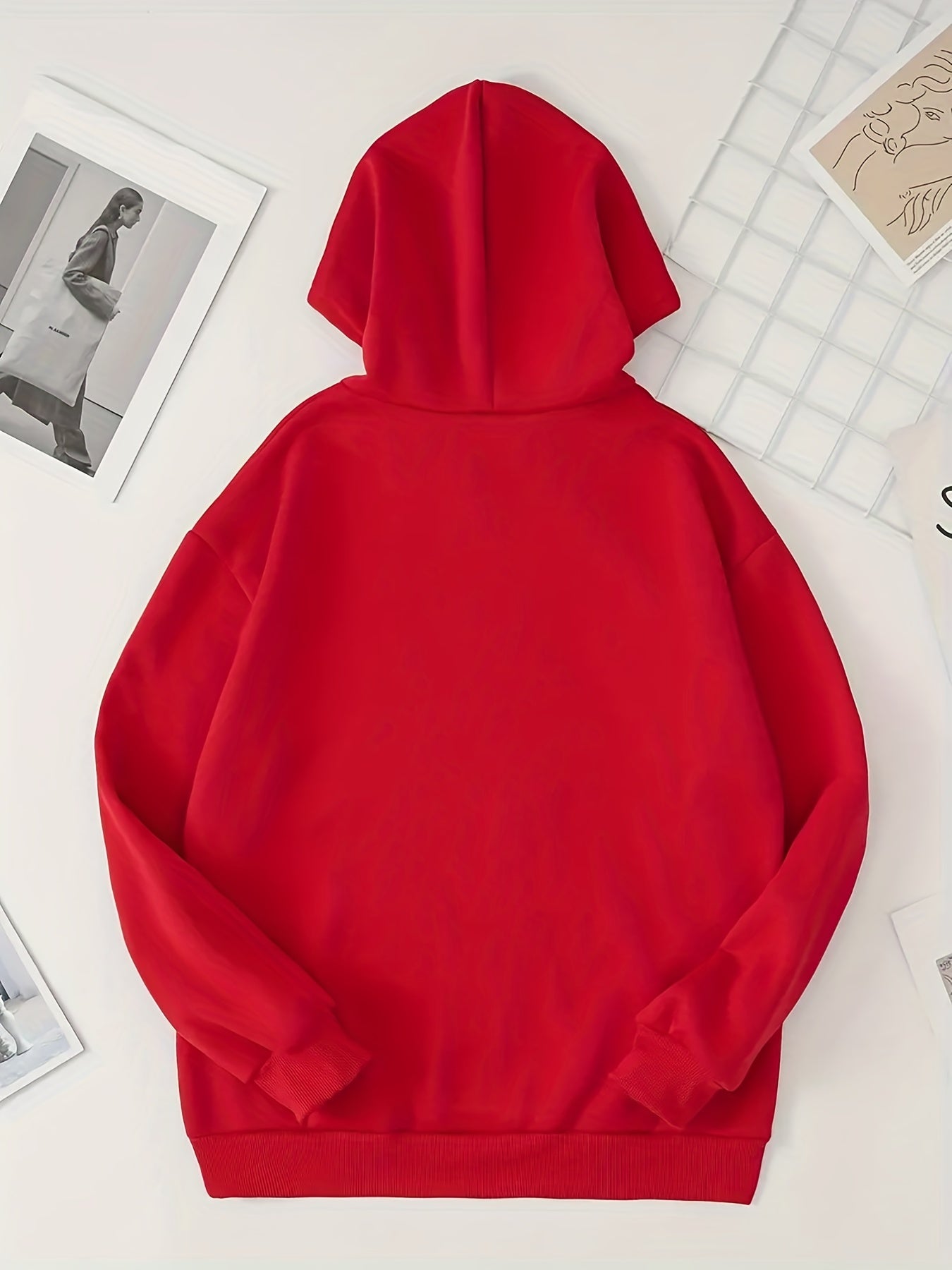 Solid Hoodies Casual Drawstring Long Sleeve Kangaroo Pocket Sweatshirt