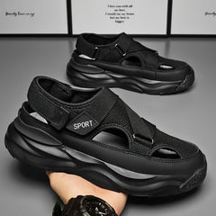 Men's Platform Sandals Non Slip Closed Toe Shoes