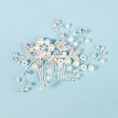 Bridal Rhinestone Pearl Comb Wedding Hair Accessories