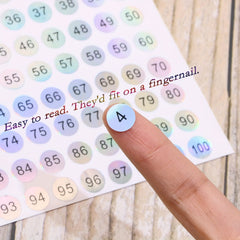 Reflective Laser Small Round Consecutive Numbers Stickers 1-100