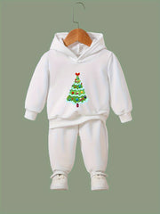 Girls 2pc Christmas Tree Hooded Sweatshirt & Sweatpants Set
