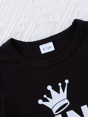 2pcs Baby Boys KING Crown T shirt & Shorts Set Clothes