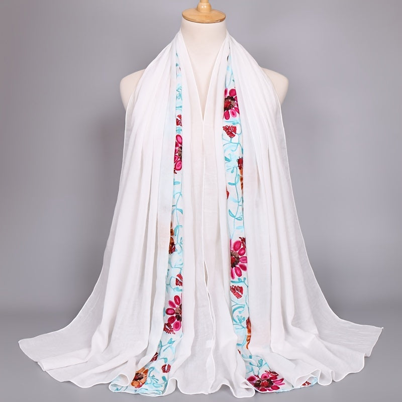 Embroidered Floral Shawl Scarf Floral Bandana Scarves Neck Scarf Wrap