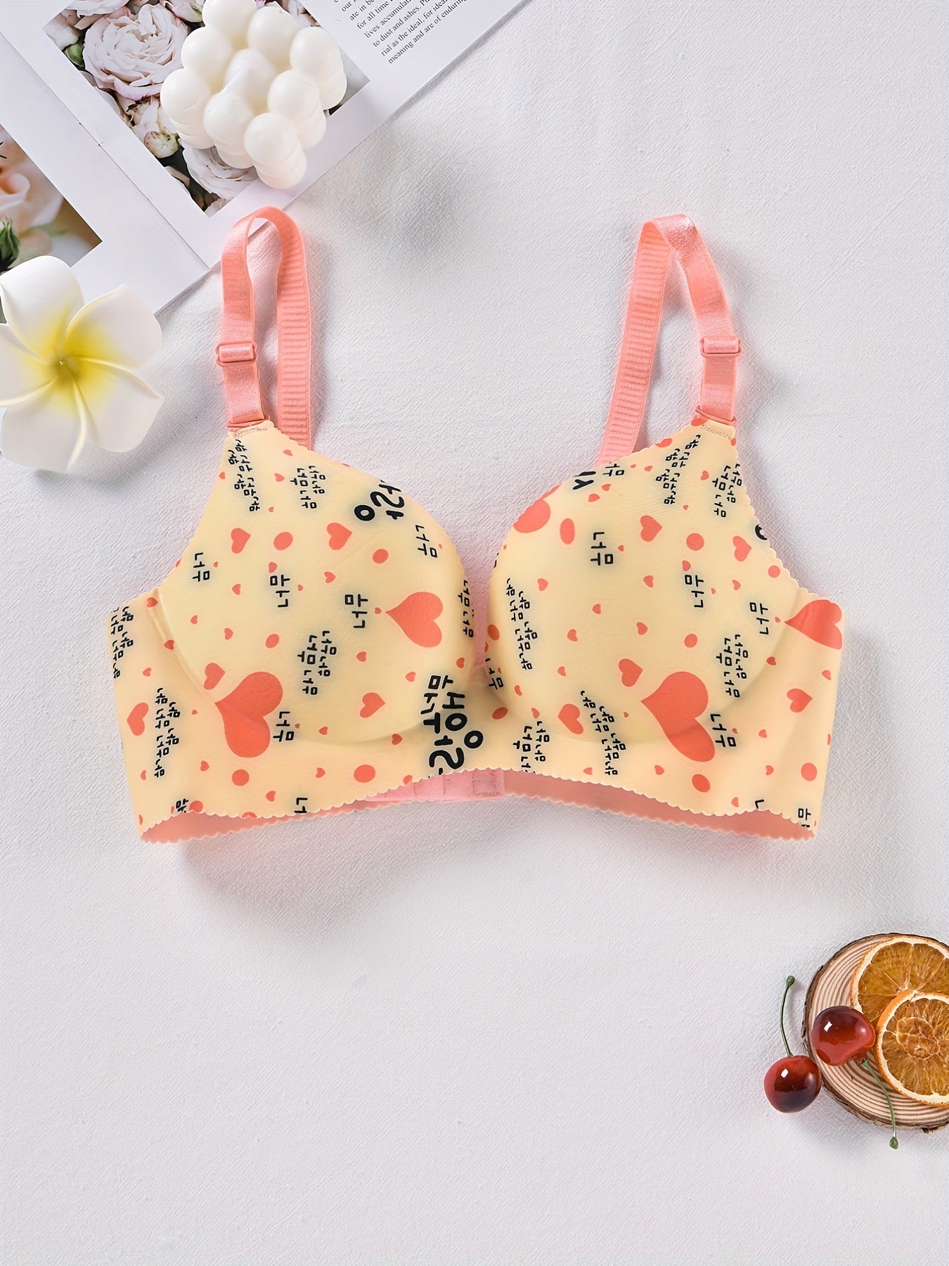 Floral Print Push Up Bra Women's Lingerie