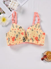 Floral Print Push Up Bra Women's Lingerie