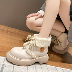 Chunky Snow Boots Non Slip Thickened Medium Tube Thick Bottom Boots Women's Foot