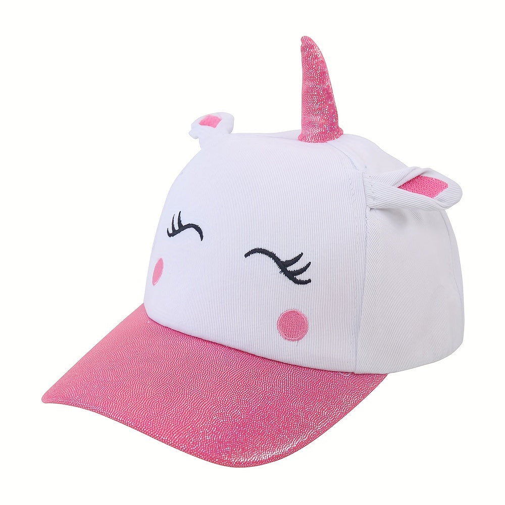 Unicorn Pattern Casual Baseball Cap for Girls 3-6 Years