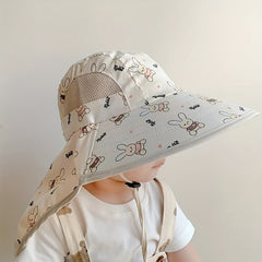 Big Brim Sunshade Children's Sun Hat with Neck Protection