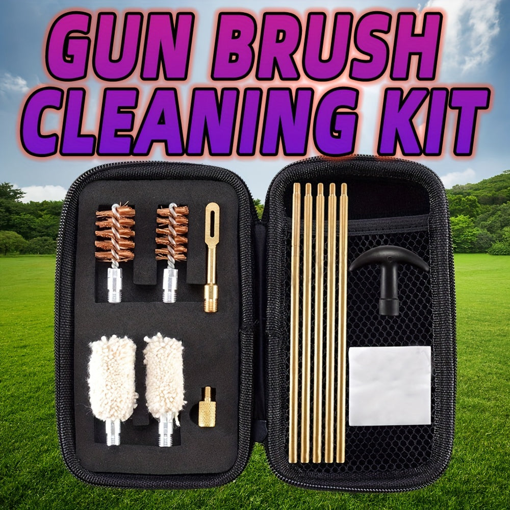 Portable Heavy Duty Cleaning Kit Rod Brass Bristles Brush Set