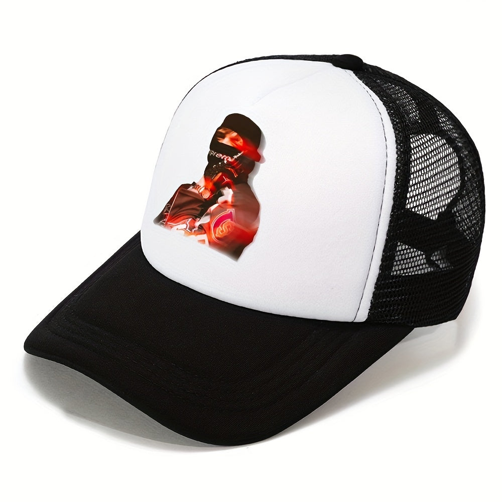 Men's Hip Hop Baseball Cap Cartoon Print Hat Sunshade Sunscreen Cap