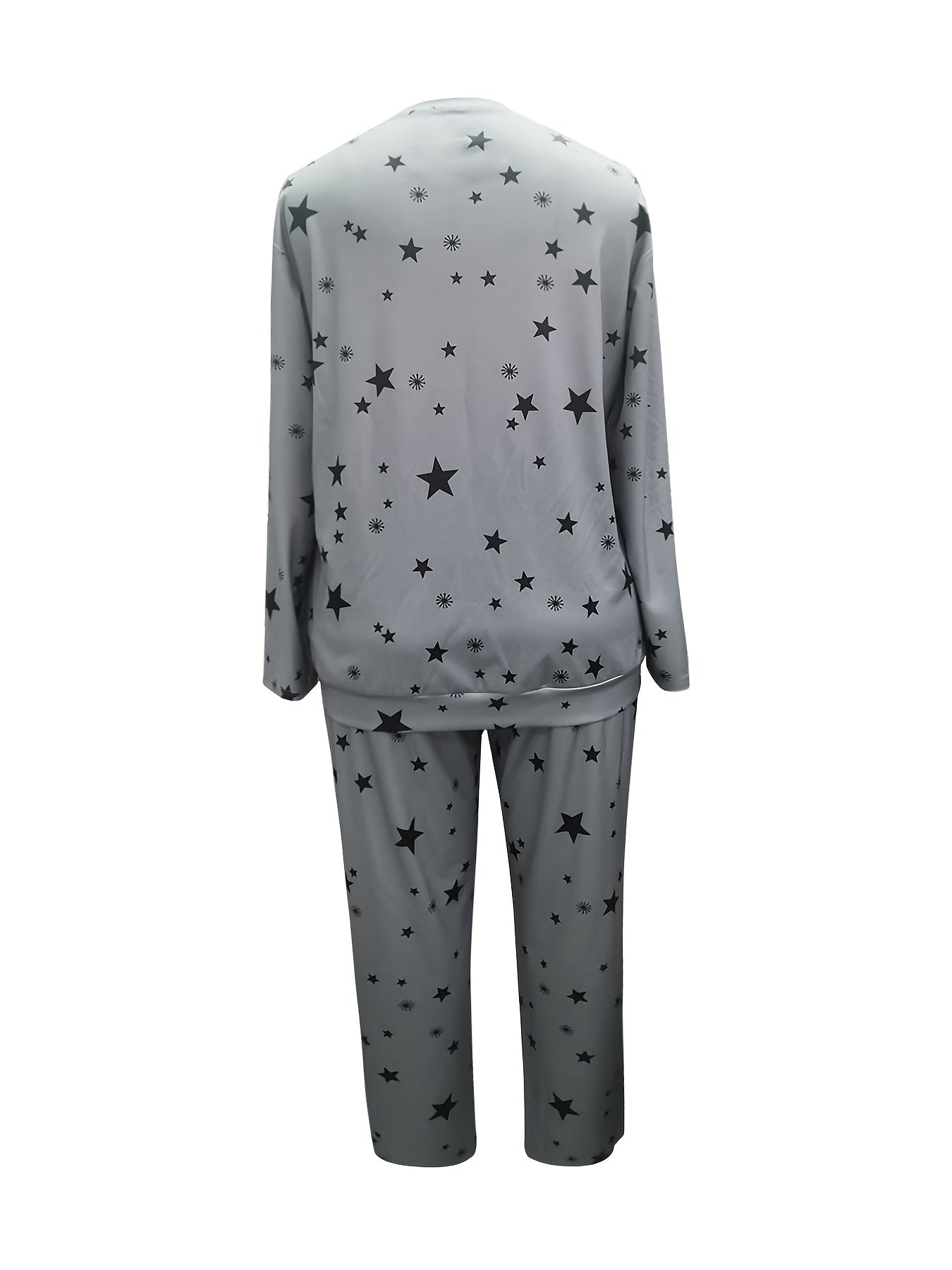 Women's Plus Star Print Top & Pants Two Piece Set
