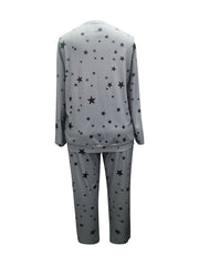 Women's Plus Star Print Top & Pants Two Piece Set