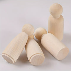 4pcs 8pcs 35MM 1.38IN 15MM 0.59IN Wooden Figures DIY Wooden Dolls